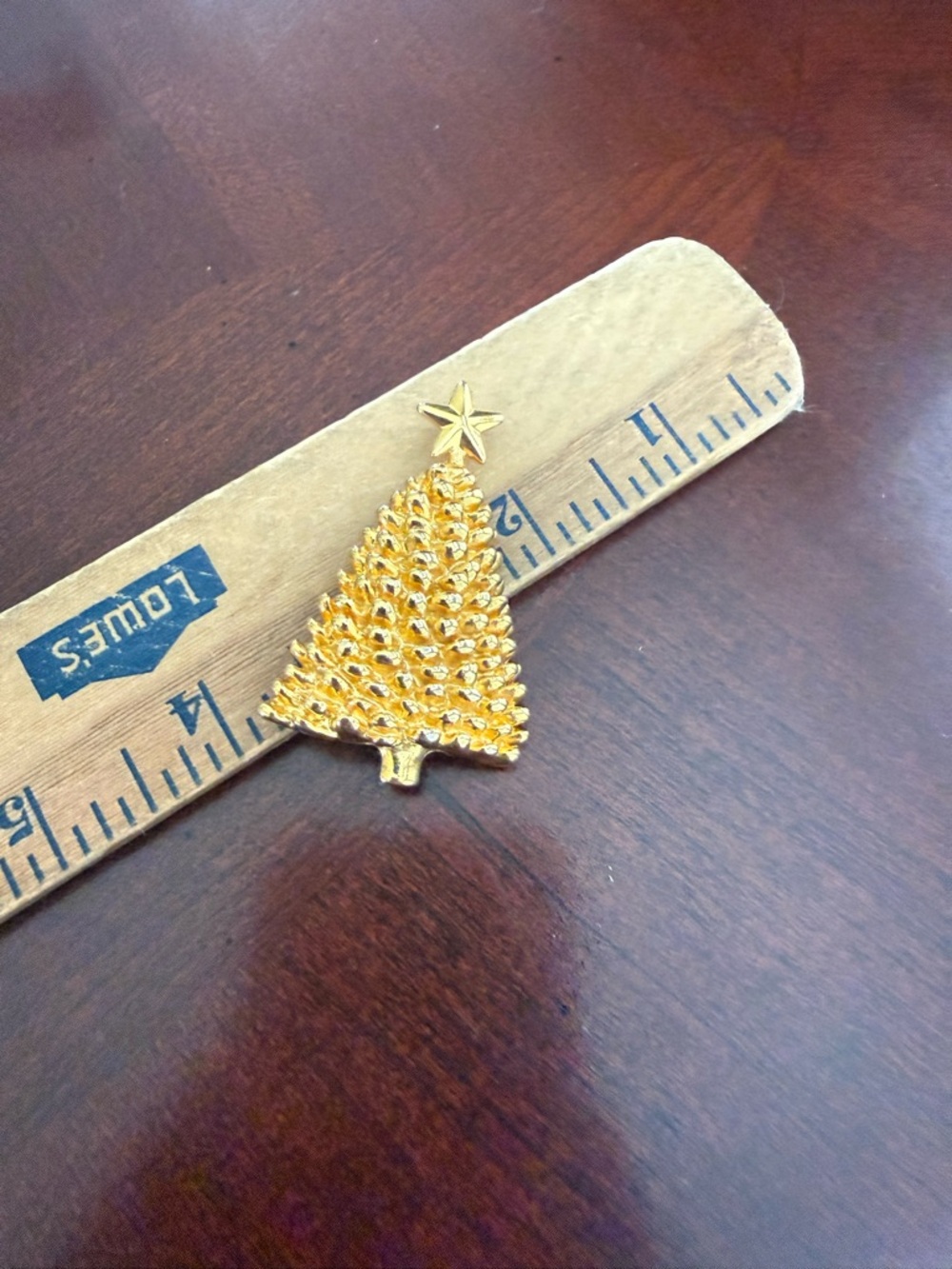 Vintage Gold Tone Christmas Tree Brooch